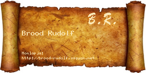 Brood Rudolf névjegykártya